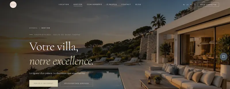 Création site internet agence immobilière conciergerie luxe Saint-Tropez