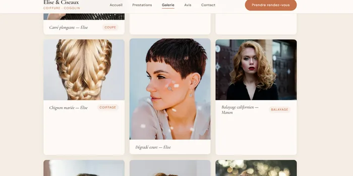 Galerie réalisations salon coiffure Var — coupe, balayage, chignon