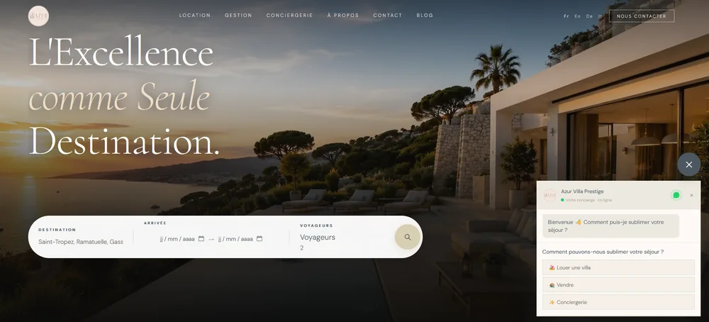 Création site internet agence immobilière conciergerie luxe Saint-Tropez