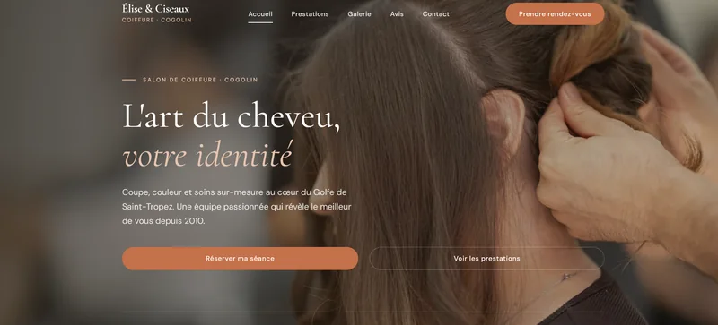 Création site internet salon coiffure Cogolin — site vitrine Var