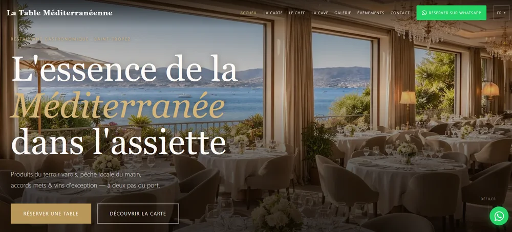 Création site internet restaurant gastronomique Saint-Tropez — La Table Méditerranéenne