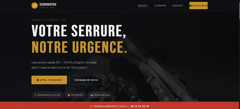 Création site internet serrurier Cogolin — site vitrine artisan Var