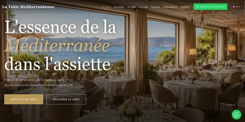 Création site internet restaurant gastronomique Var 83 — La Table Méditerranéenne