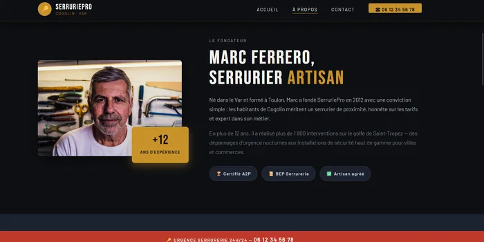 Serrurier artisan Var — Marc Ferrero, certifié A2P, BEP serrurerie