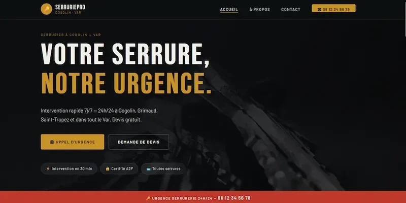 Site internet serrurier Var 83 — SerruriePro Cogolin, intervention urgence