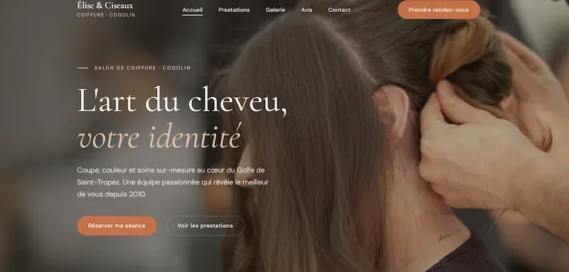 Création site internet salon coiffure Cogolin — site vitrine Var