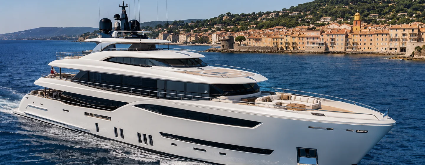 Superyacht de prestige naviguant au large de Saint-Tropez broker yacht